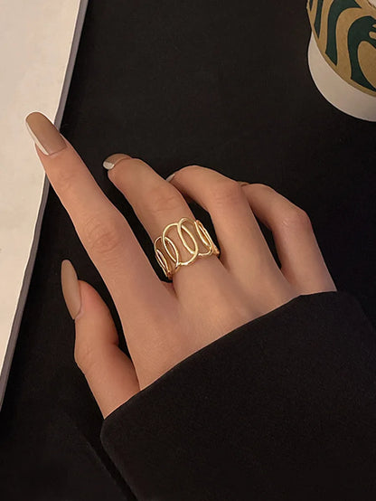 New Creative Simple Resin Alloy Women'S Tail Ring Ring Color Ring Set