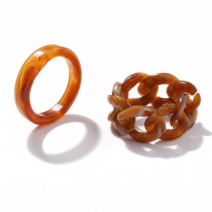 New Creative Simple Retro Two-Piece Chain Ring