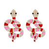 New Creative Snake Pendant Diamond Earrings