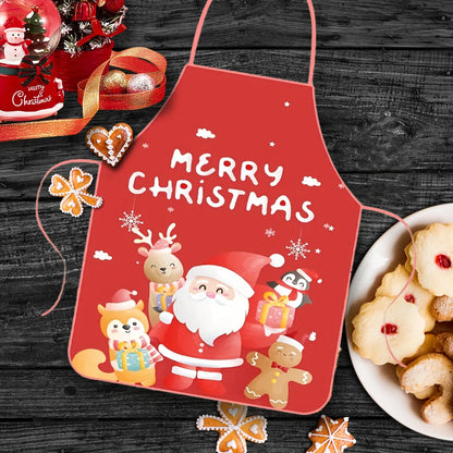 Christmas Decorations Fabric Printed Christmas Apron Party Atmosphere Decoration