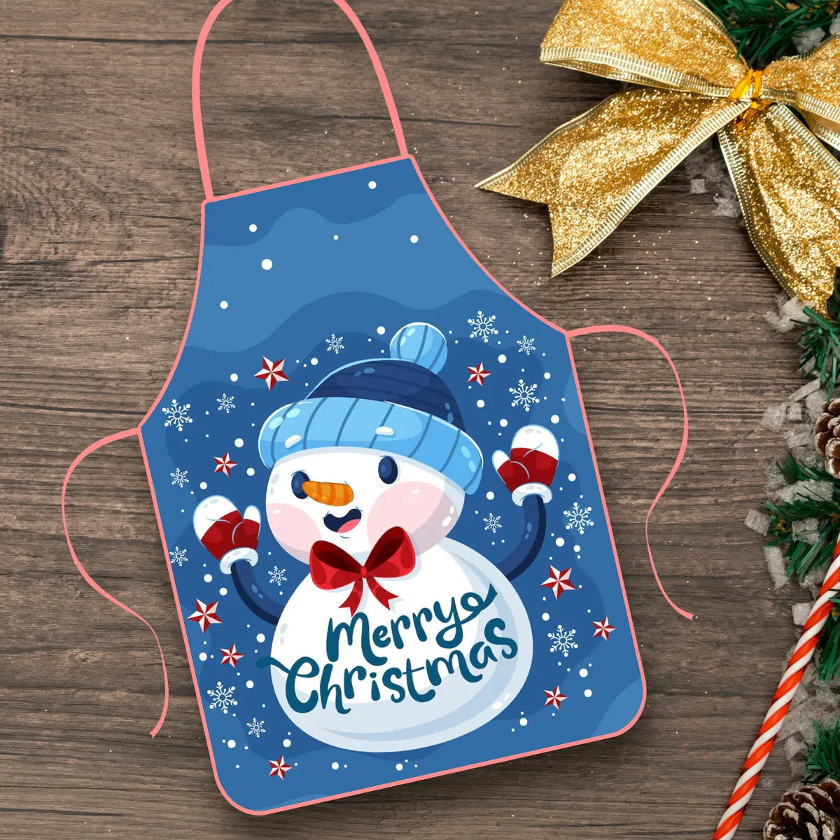 Christmas Decorations Fabric Printed Christmas Apron Party Atmosphere Decoration