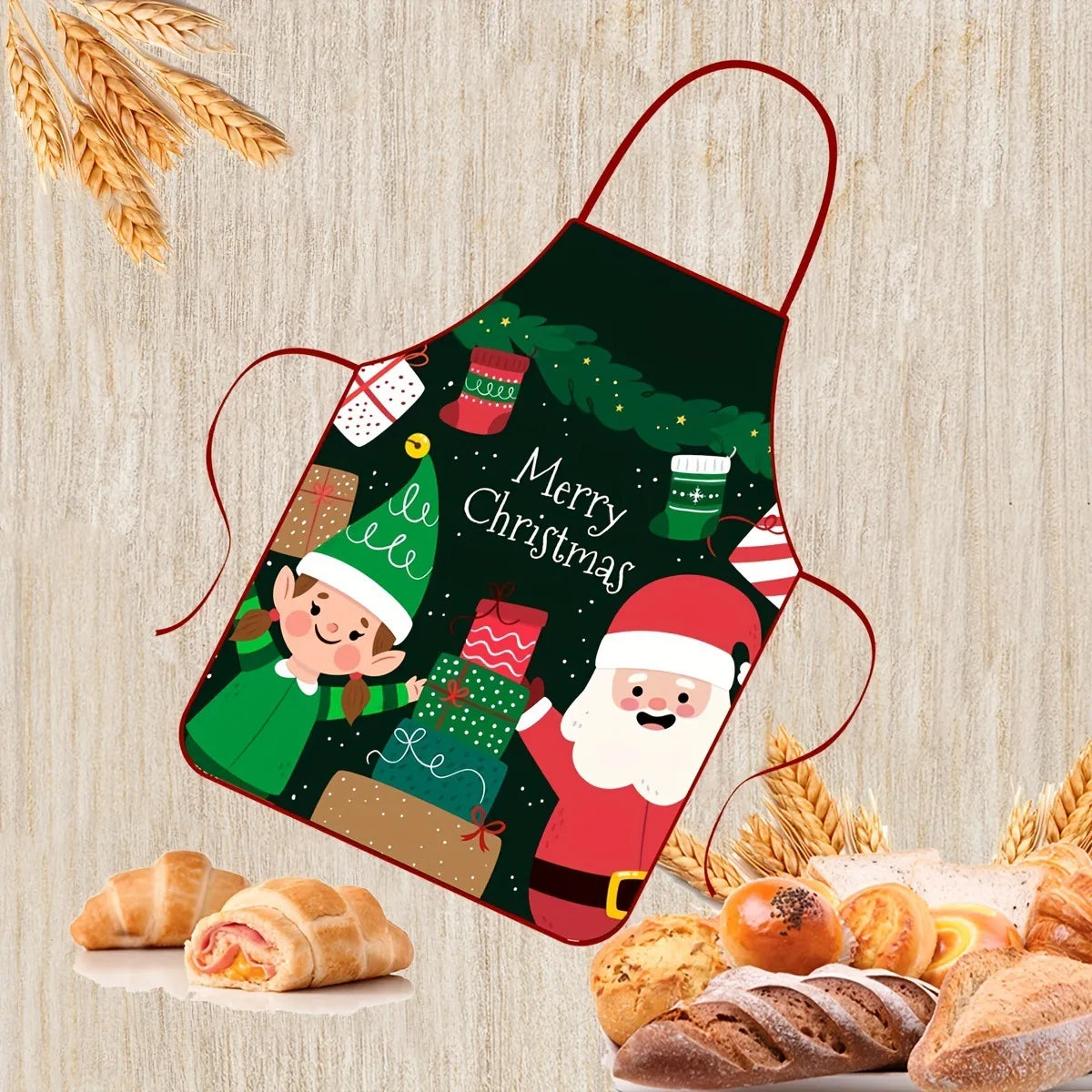 Christmas Decorations Fabric Printed Christmas Apron Party Atmosphere Decoration