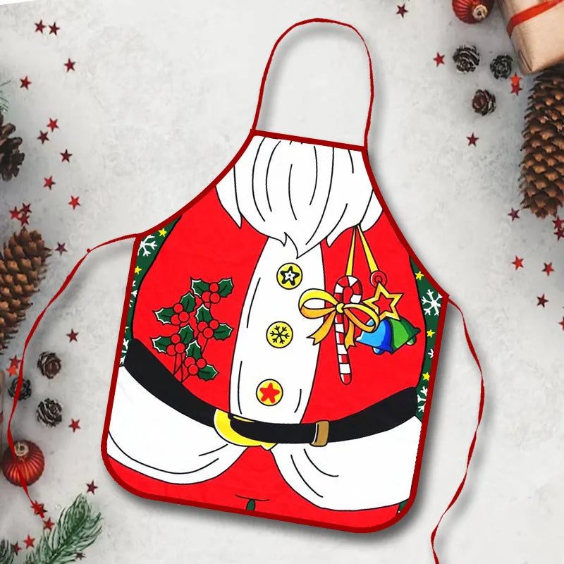 Christmas Decorations Fabric Printed Christmas Apron Party Atmosphere Decoration