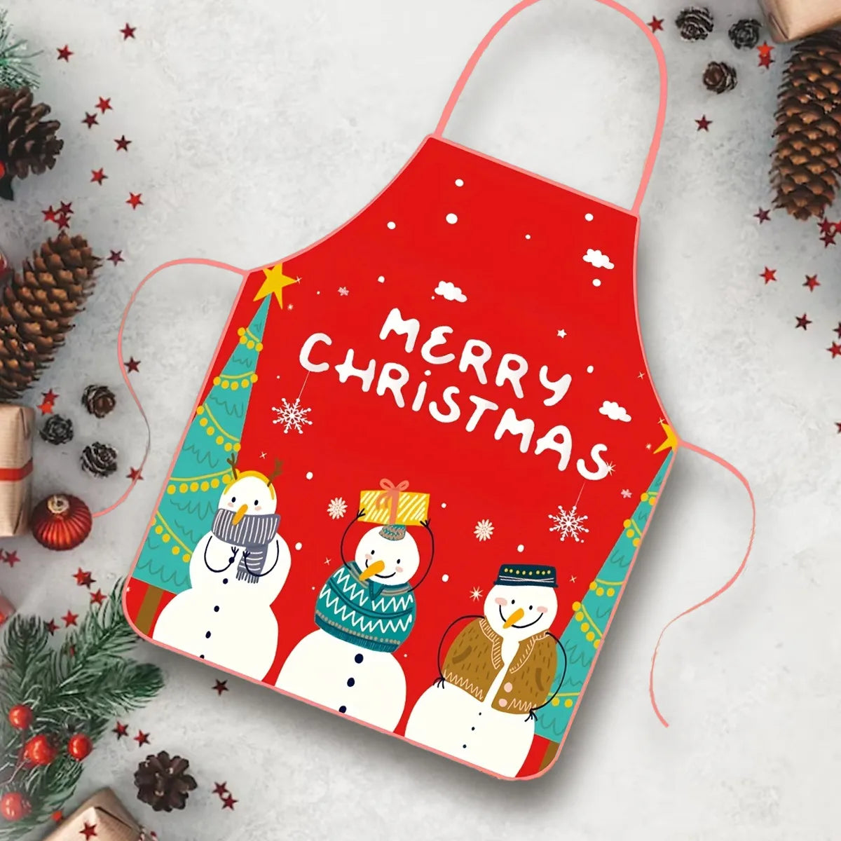 Christmas Decorations Fabric Printed Christmas Apron Party Atmosphere Decoration