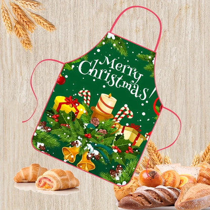 Christmas Decorations Fabric Printed Christmas Apron Party Atmosphere Decoration