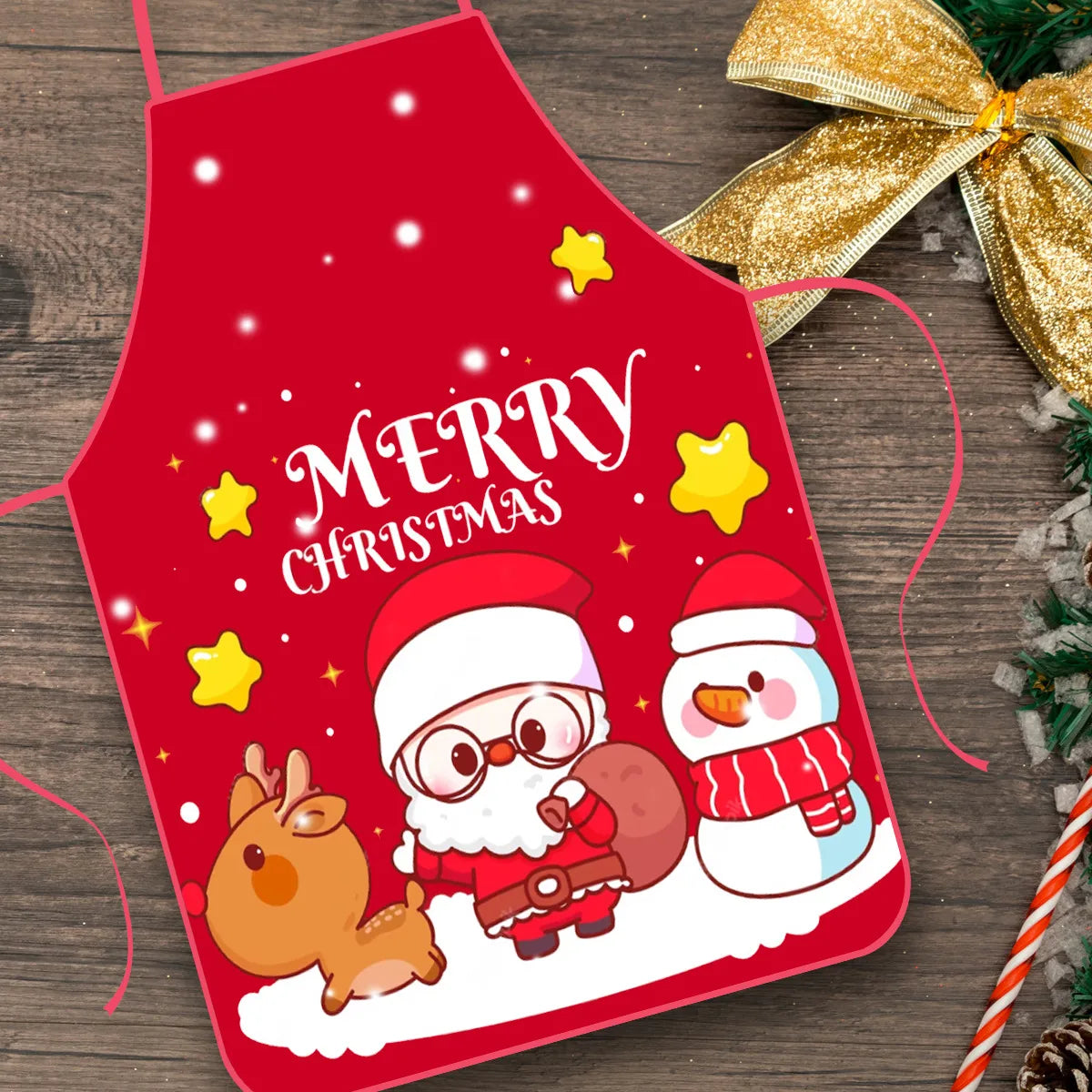 Christmas Decorations Fabric Printed Christmas Apron Party Atmosphere Decoration