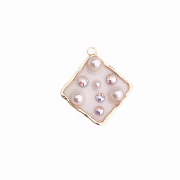 New Diy Ornament Accessories Translucent Drip Love Five-Pointed Star Pendant For Girls Rhinestone Pearl Earring Pendant