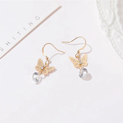 New Earrings Butterfly Zircon Earrings Short Earrings Fashion Simple Earrings Wholesale Gooddiy