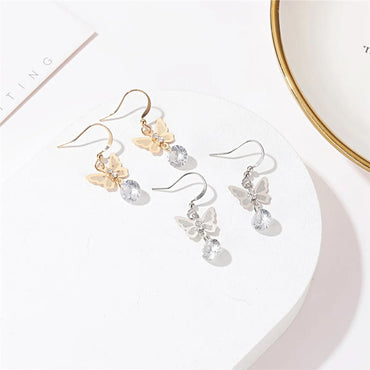 New Earrings Butterfly Zircon Earrings Short Earrings Fashion Simple Earrings Wholesale Gooddiy