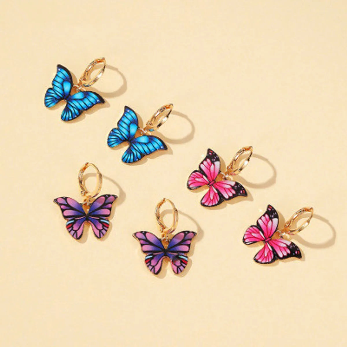 New Earrings Creative Street Shooting Color Butterfly Earrings Ladies Dream Butterfly Earrings Wholesale Gooddiy