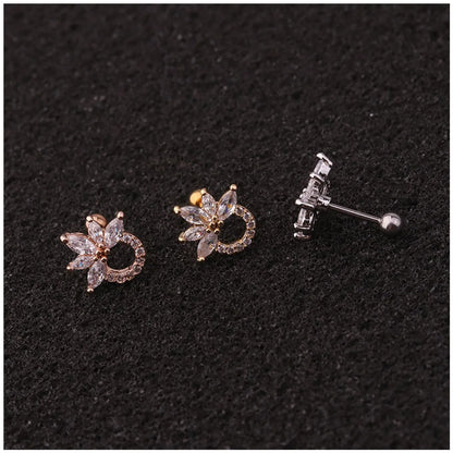 New Earrings Creative Zircon Ear Bone Studs Stainless Steel Ear Studs Wholesale