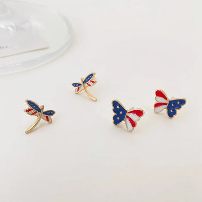 Simple Style Butterfly Copper Earrings Ear Studs