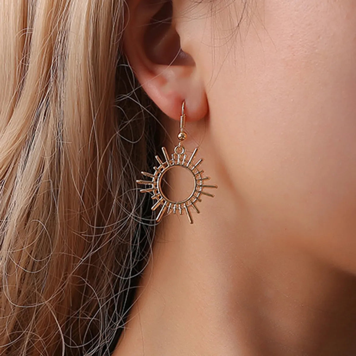 New Earrings Trend Gear Earrings Creative Geometric Alloy Jewelry Sun Earrings Wholesale Gooddiy