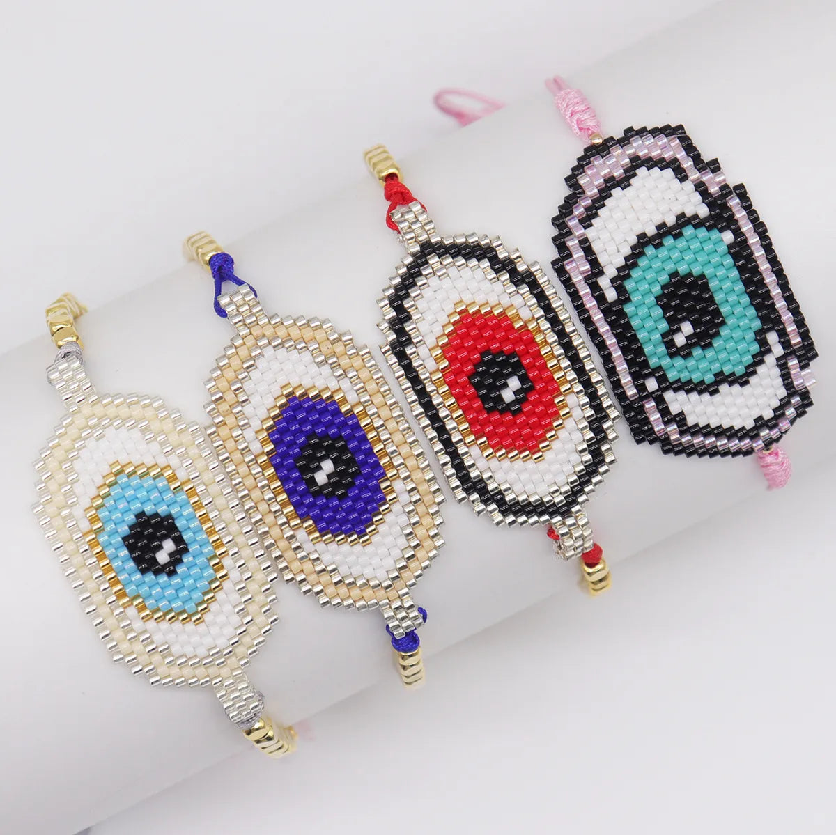 New Europe And America Cross Border Hot Sale Bohemian Miyuki Bead Hand-woven Devil's Eye Tassel Bracelet