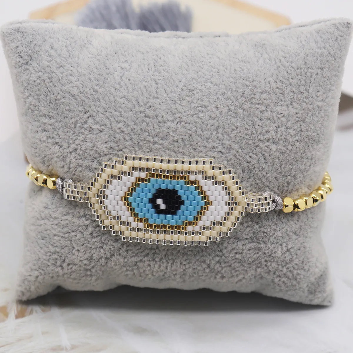 New Europe And America Cross Border Hot Sale Bohemian Miyuki Bead Hand-woven Devil's Eye Tassel Bracelet