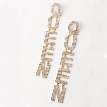 New European And American Earrings Exaggerated Queen Letter Earrings Wholesale