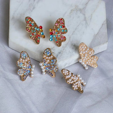 New Exaggerated Earrings Butterfly Diamond Earrings Wholesale