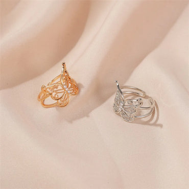 New Exaggerated Hollow Butterfly  Fashion Open Ring Wholesale