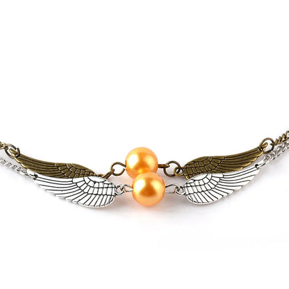 New Fahsion Personality Round Bead Wings Pendant Bracelet Golden  Creative Gift Wild Bracelet Nihaojewelry Wholesale