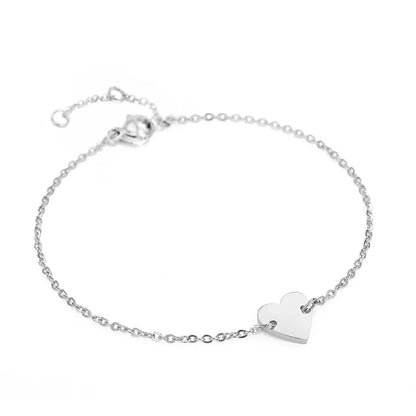 New Fashion 316l Titanium Steel Engraved 26 Letters Simple Ladies Bracelet