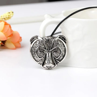 New Fashion Animal Bear Head Necklace Retro Punk Necklace Wolf Head Pendant Necklace Wholesale