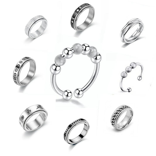 New Fashion Anti-anxiety Rotating Titanium Steel  Decompression Couple Ring