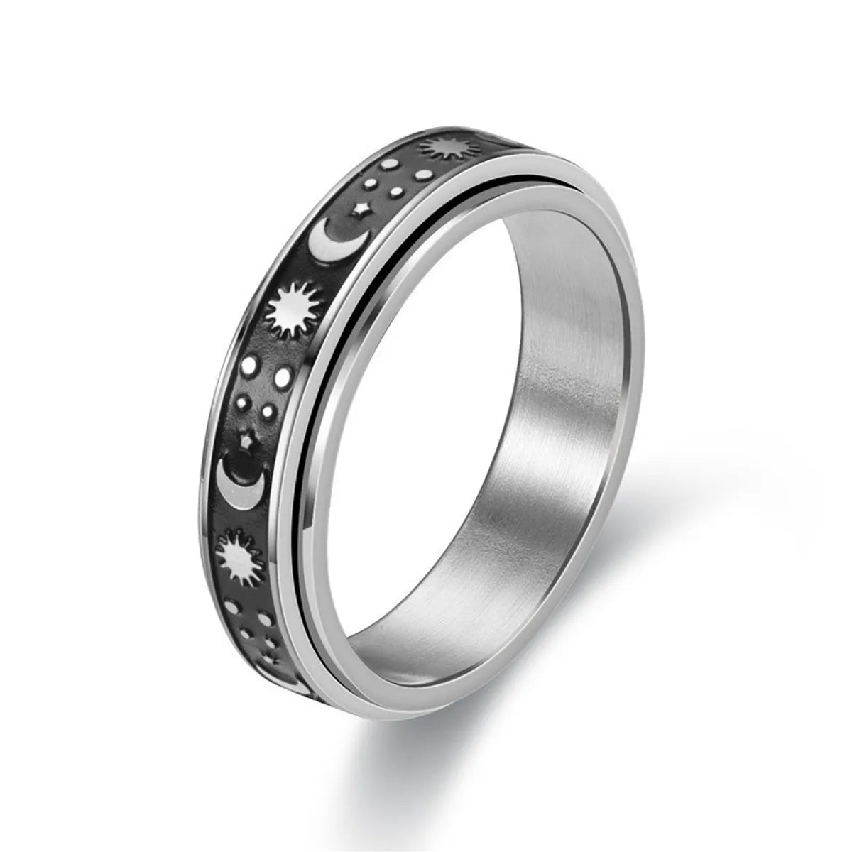 New Fashion Anti-anxiety Rotating Titanium Steel  Decompression Couple Ring