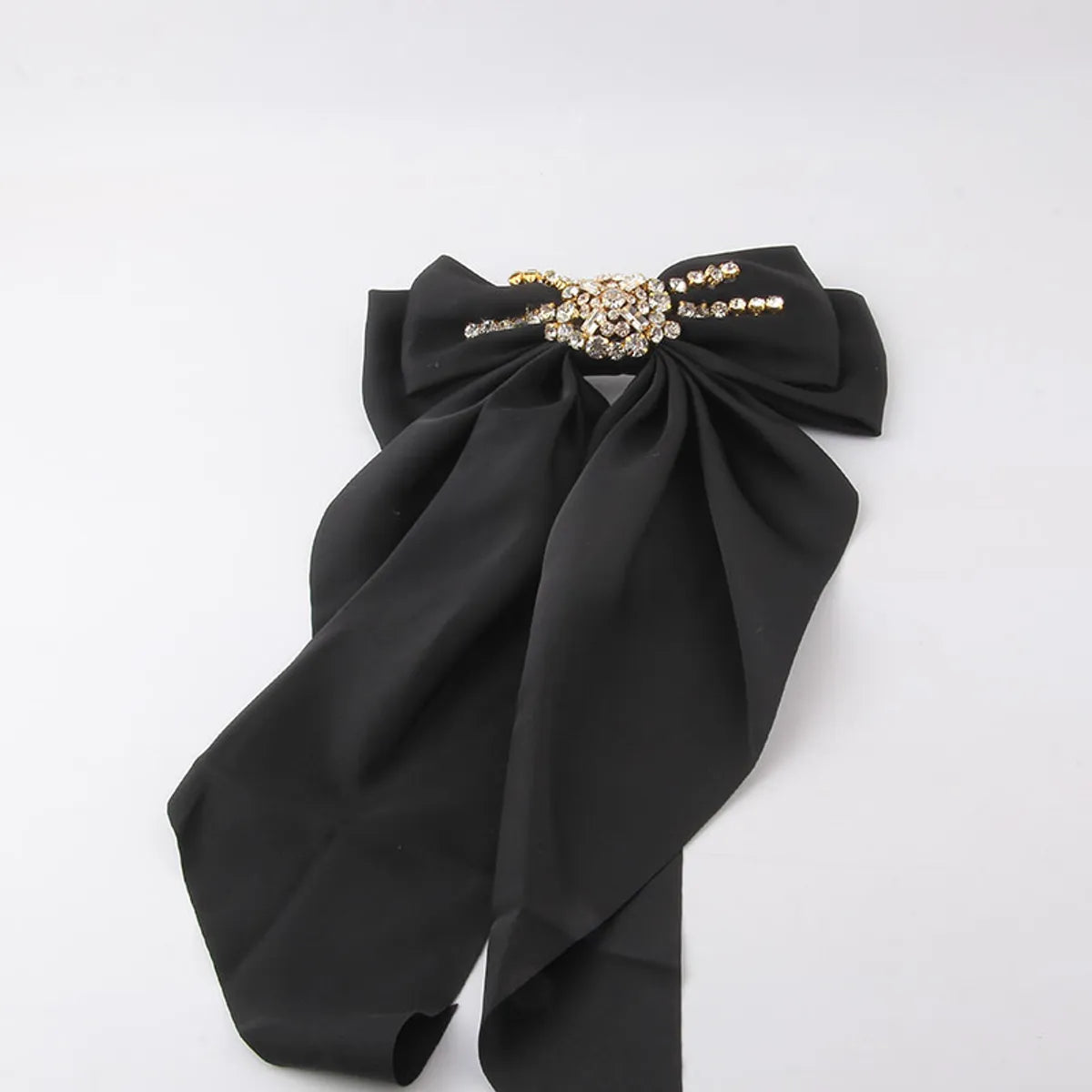 New Fashion Bowknot Long Cloth Inlaid Diamond Hairpin