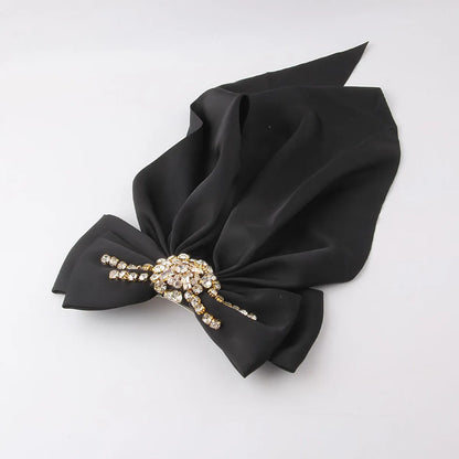 New Fashion Bowknot Long Cloth Inlaid Diamond Hairpin