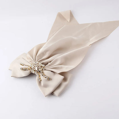 New Fashion Bowknot Long Cloth Inlaid Diamond Hairpin