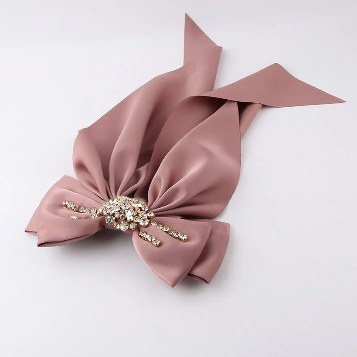 New Fashion Bowknot Long Cloth Inlaid Diamond Hairpin