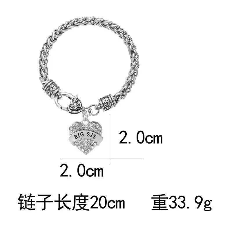 New Fashion Bracelet Good Sister Big Middle Little Sister Love Letter Diamond Bracelet