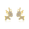 Fashion Deer Plating Alloy Artificial Gemstones Earrings Ear Studs