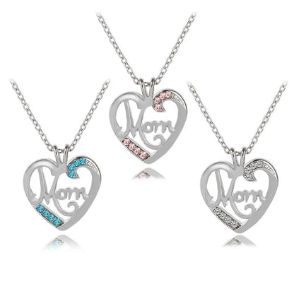 New Fashion Creative Mother'S Day Gift Mom Love Diamond Pendant Necklace Nihaojewelry Wholesale