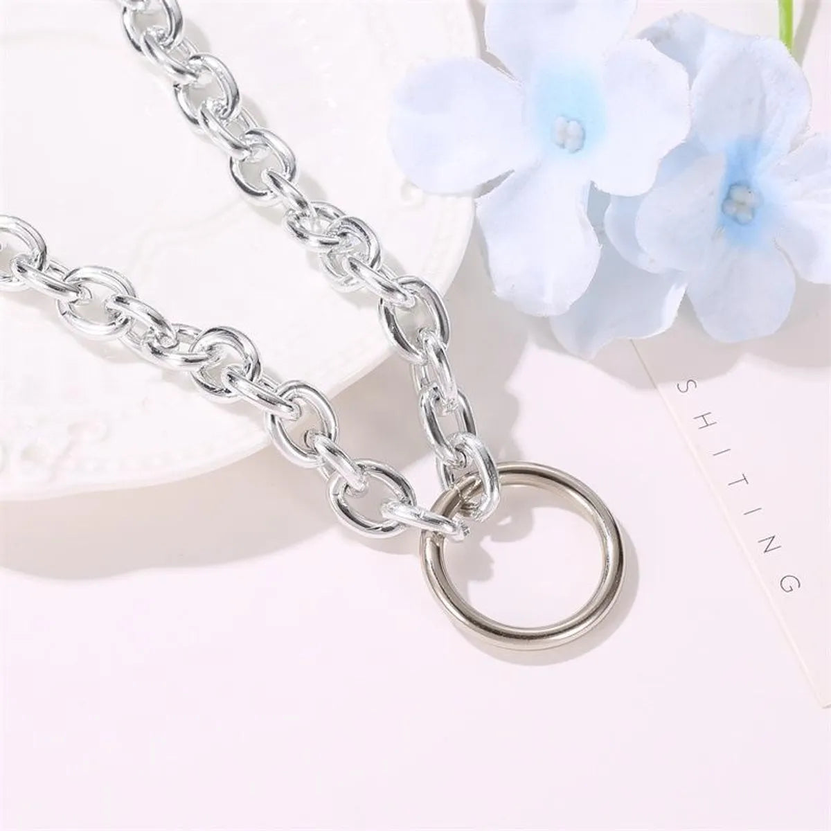 New Fashion Creative Simple Circle Neck Chain Choker Exaggerated Punk Metal Necklace Clavicle Chain