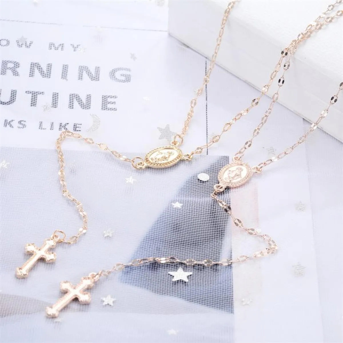 New Fashion Cross Necklace Women&#39;s Clavicle Chain Jesus Easter Jewelry Sexy Tassel Pendant