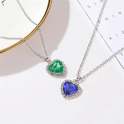 New Fashion Crystal Gemstone Love Necklace Wholesale