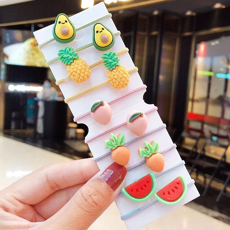 New Fashion Cute Acrylic Vegetables And Fruits Cheap Scrunchies Set Wholesale