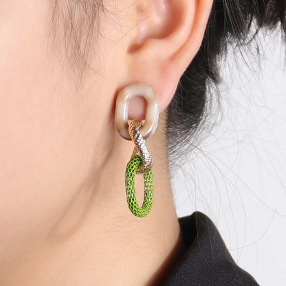 New Fashion Geometric Aluminum Asymmetric Hollow Acrylic Earrings