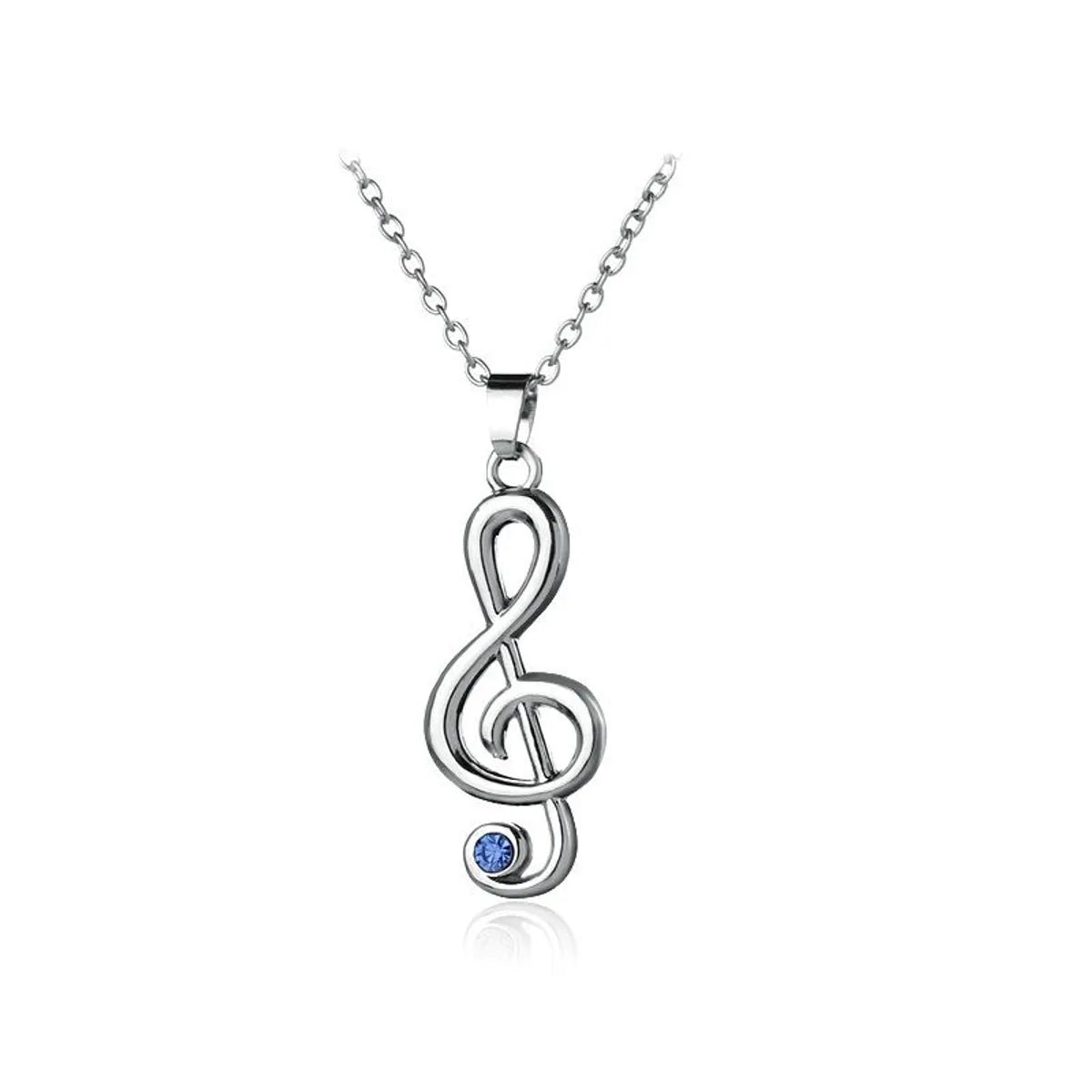 New Fashion Hollow Musical Note Pendant Necklace Music Symbol Diamond Pendant Necklace Wholesale