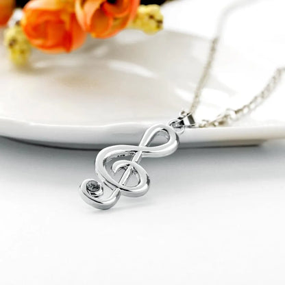 New Fashion Hollow Musical Note Pendant Necklace Music Symbol Diamond Pendant Necklace Wholesale