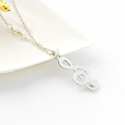 New Fashion Hollow Musical Note Pendant Necklace Music Symbol Diamond Pendant Necklace Wholesale