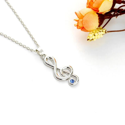 New Fashion Hollow Musical Note Pendant Necklace Music Symbol Diamond Pendant Necklace Wholesale