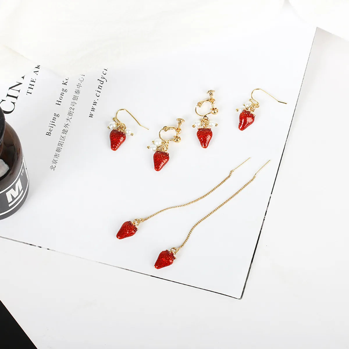 New Fashion Hot Sale Sweet  Cute Fashion  Strawberry Soft  Long Earrings Nihaojewelry Wholesale