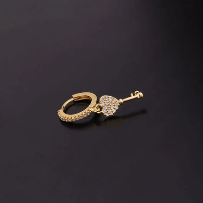 New Fashion Key  Serpentine Zircon Earrings