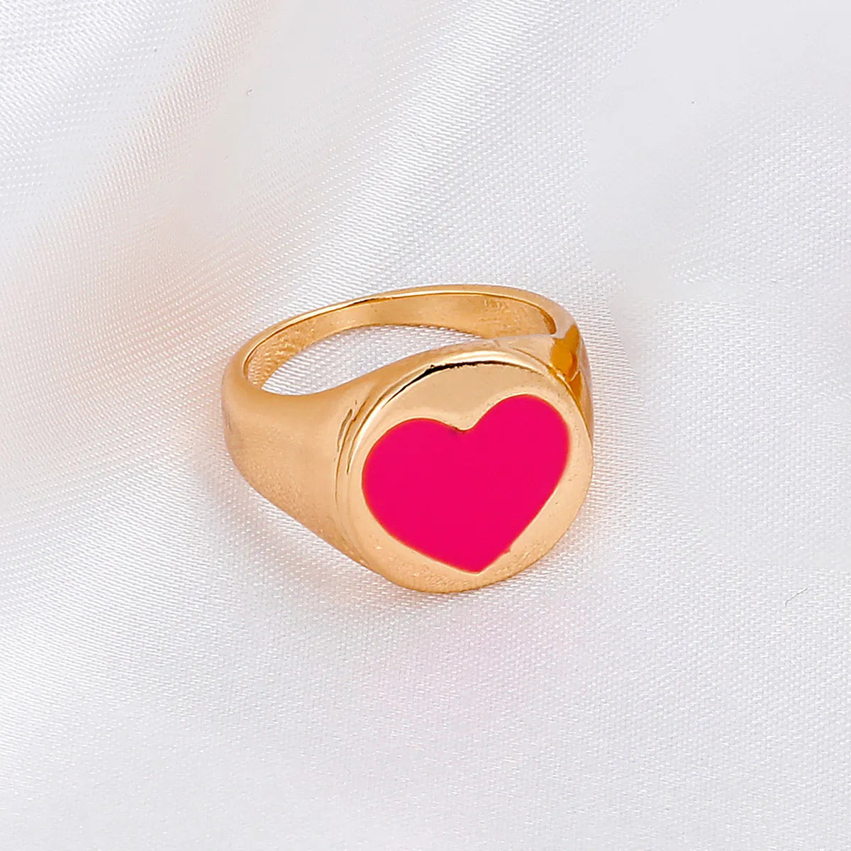 New Fashion Metal Geometric Heart Multi-color Joint Ring Wholesale Gooddiy