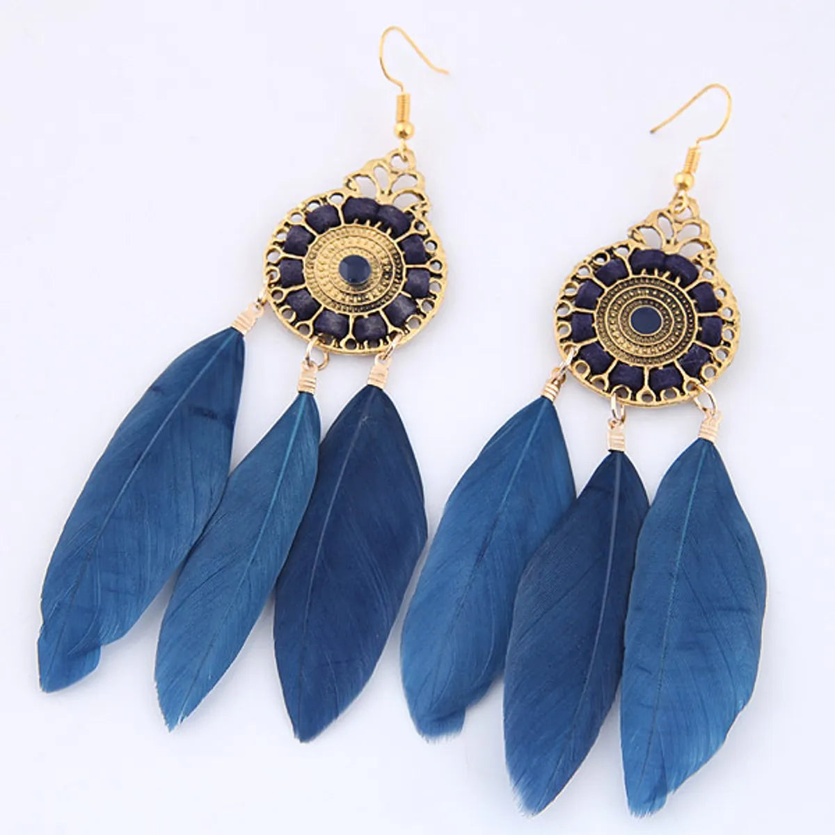 New Fashion Metal Simple And Elegant Feather Earrings Nihaojewelry Wholesale