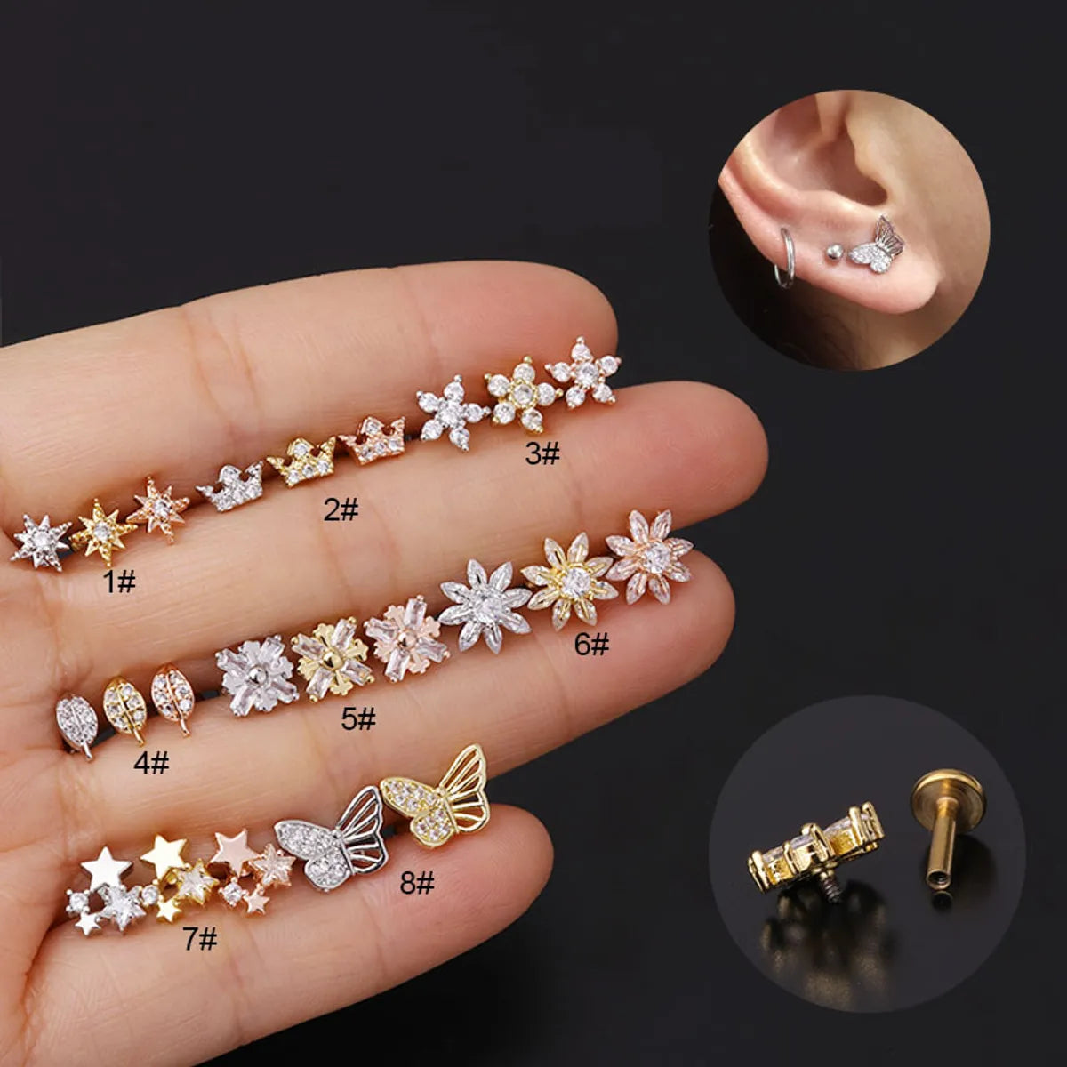 New Fashion Micro-inlaid Zircon Earrings