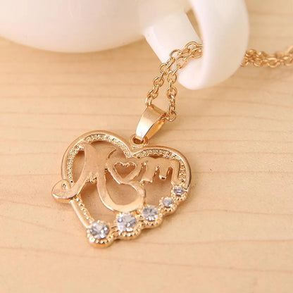 New Fashion New Mothers Day Mom Mom Love Hollow Necklace Wholesale