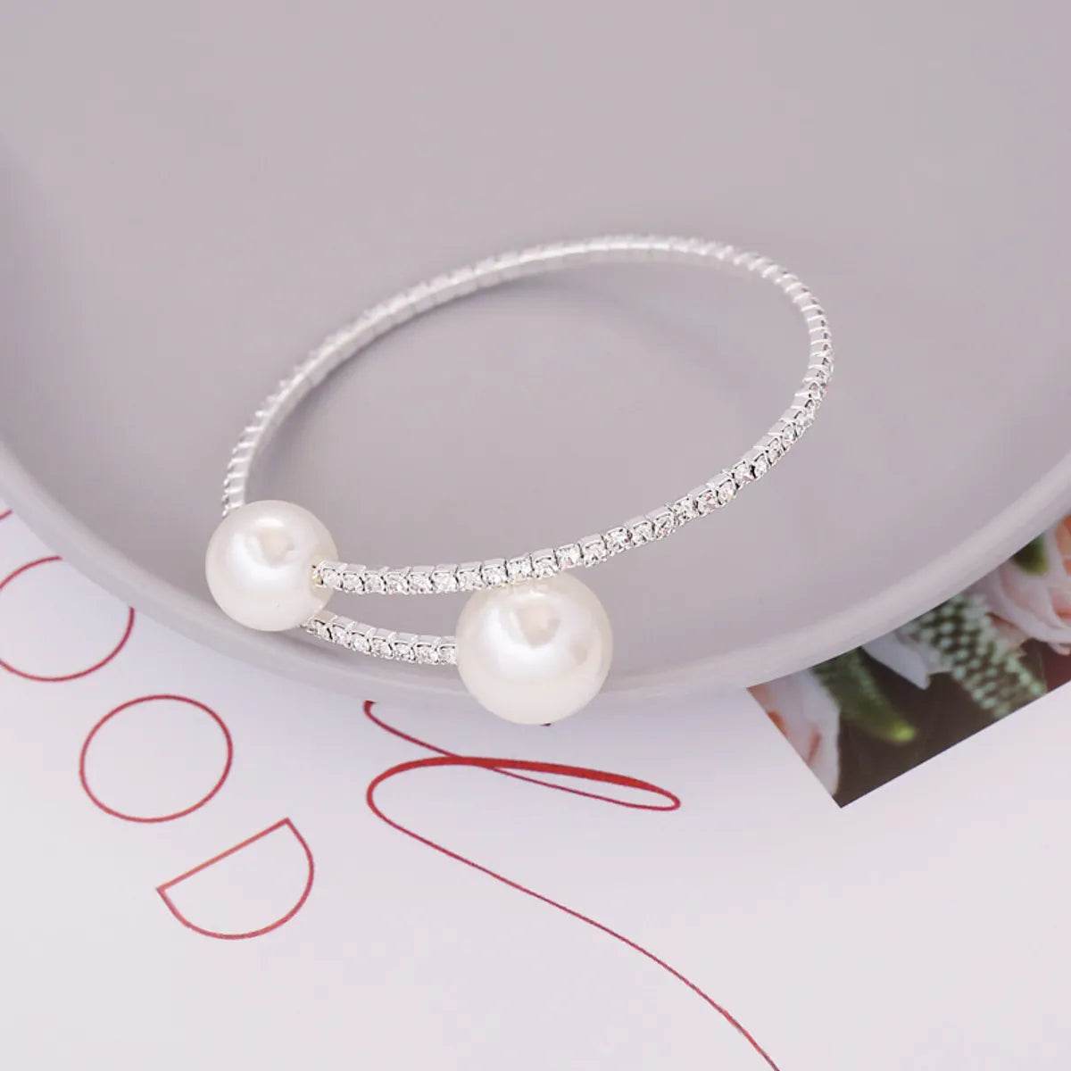 New Fashion Pearl Rhinestone Elastic Bracelet